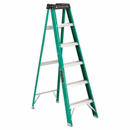 TINKERTOOLS No. 592 Six-Foot Folding Fiberglass Step Ladder- Green-Black TI2771138